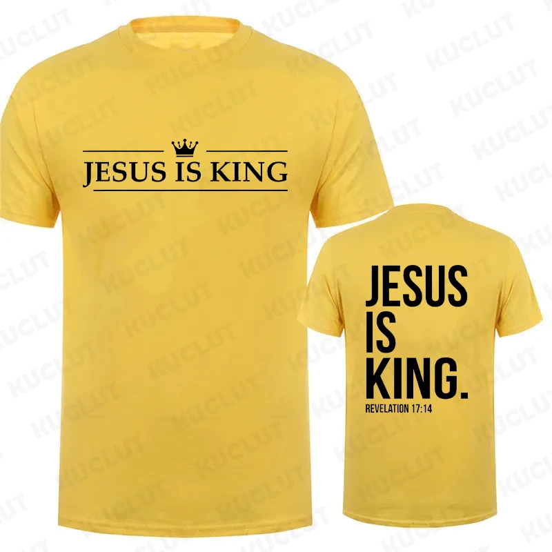 Men's Jesus Is King Graphic T-Shirt - Casual Summer Fashion Tee