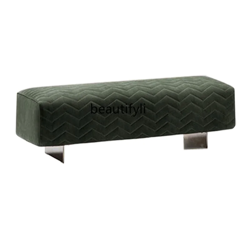 

Italian Minimalist Sofa Stool Clothing Store Shoe Changing Stool Stainless Steel Bedroom Tailstock Bench nordic furniture