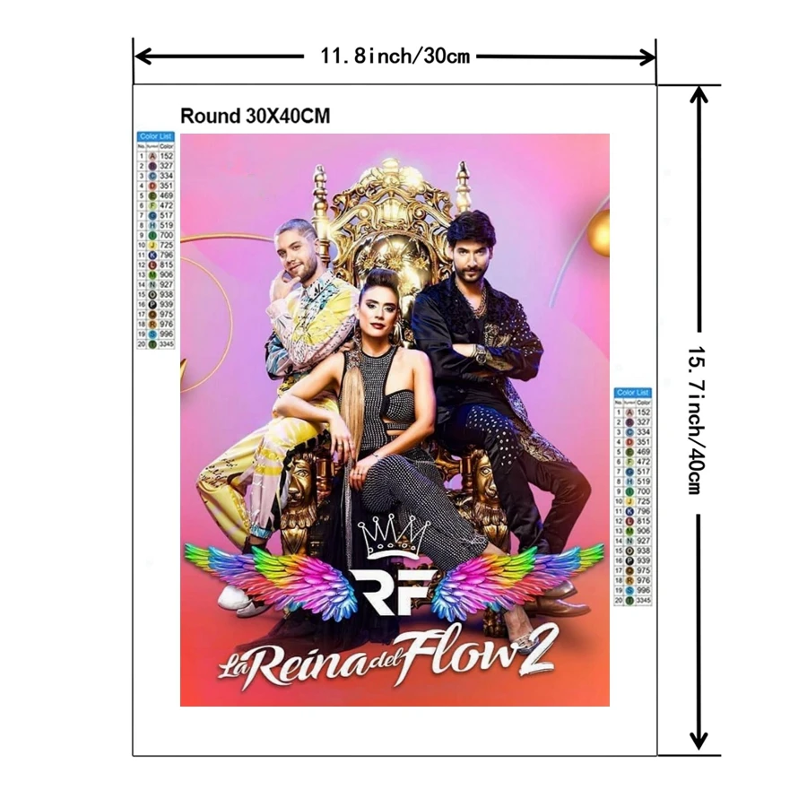 5D DIY embroidery diamond painting art cross stitch gift decor Yemi Reina Del Flow Drama The Queen Of Flow Rhinestone Poster