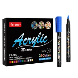 Vibrant Brush Tip Acrylic Paint Pens for Creative Projects and Artistry (24 colors)