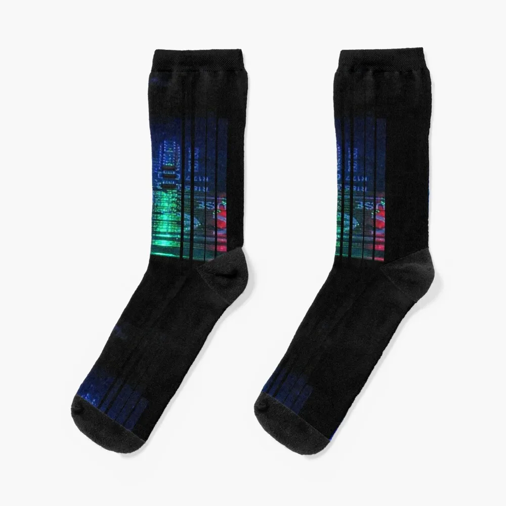 Circuit board on computer RGB led Socks christmass gift Climbing Novelties warm winter Socks Man Women's