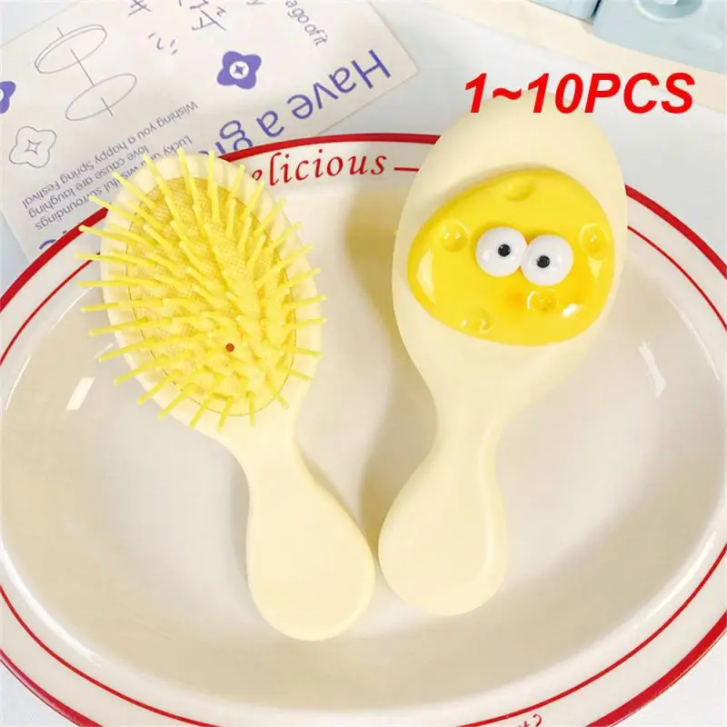 

1~10PCS Air Bag Massage Comb Unique Design Poached Eggs Sandalwood Mini Household Use Hair Care/styling Curling Comb