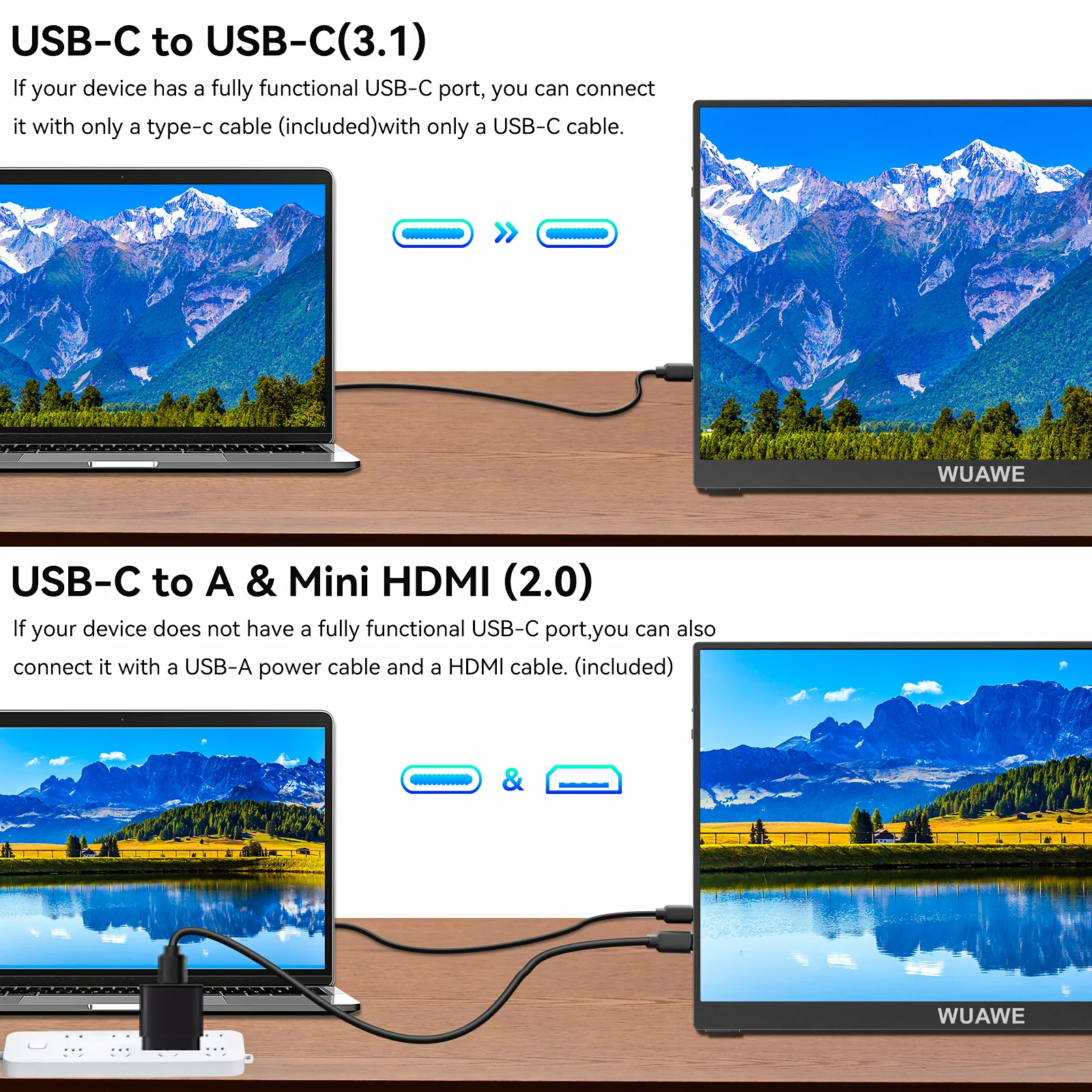 15.6inch 60HZ Gaming Portable Monitor 16:9 1080P IPS Display LCD FHD External Second Computer Screen for Phone gaming portable monitor
