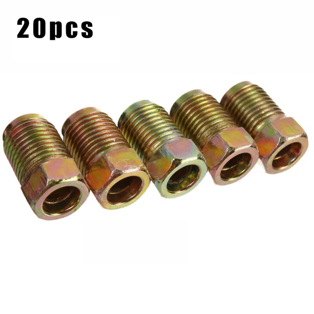 Automotive Brake Parts 20pc M10x1.0 Brake Line Fittings Galvanized Steel Nuts For 3 16 Quot Brake 1197076