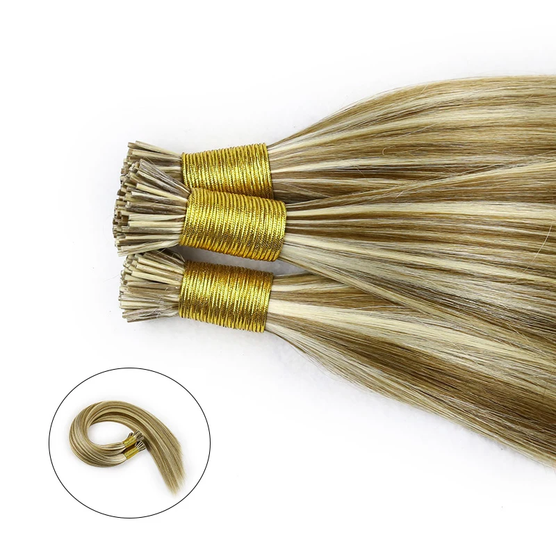 I Tip Hair Extension Straight Human Hair Extension 0.8g/ 1g/Strand 50pc/Set Capsule Keratin Natural Fusion Human