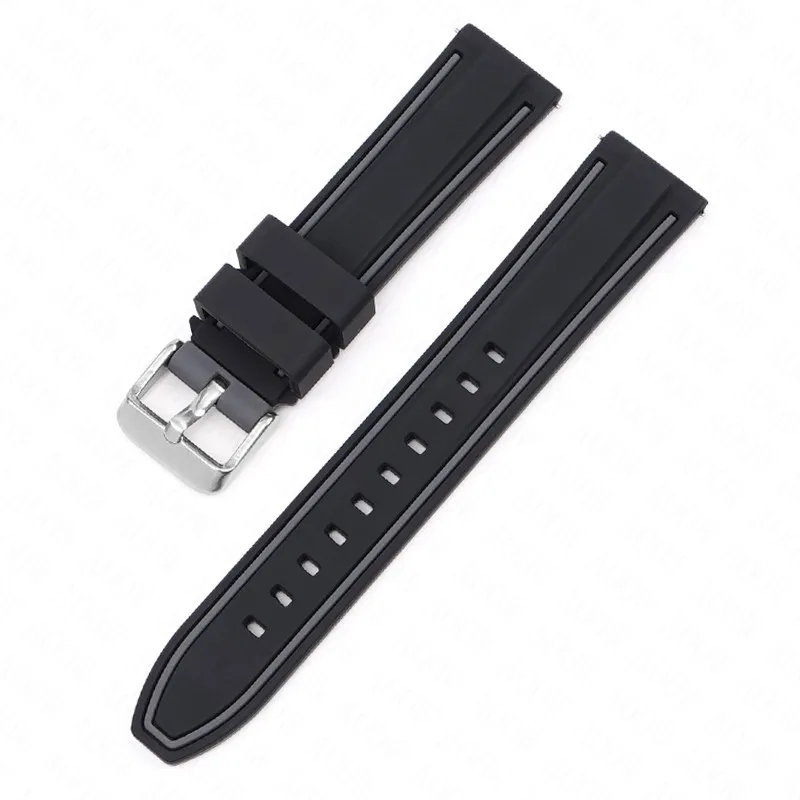 Enhanced Title: Dual-Color Quick Release Waterproof Silicone Watch Strap