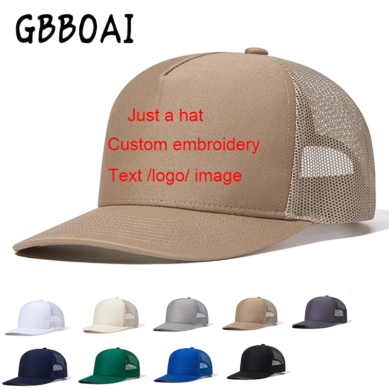 

Custom Embroidery Logo Trucker Caps Summer Breakable Blank Mesh Baseball Cap Men's Women Text Letter Richardson Hats Custom Logo