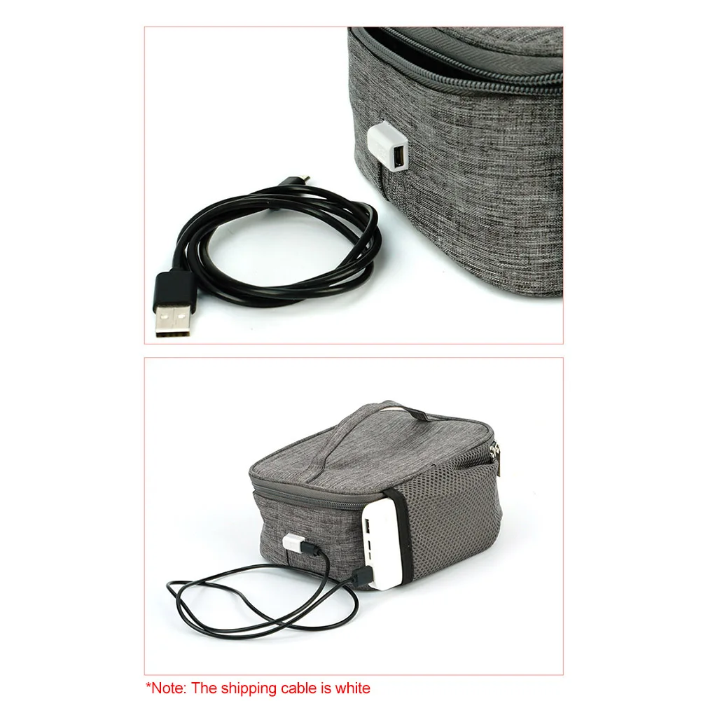 USB Heating Lunch Box Bag Electric Lunch Bag Oxford Cloth Portable Food Warmer Waterproof Large Capacity for Camping Picnic