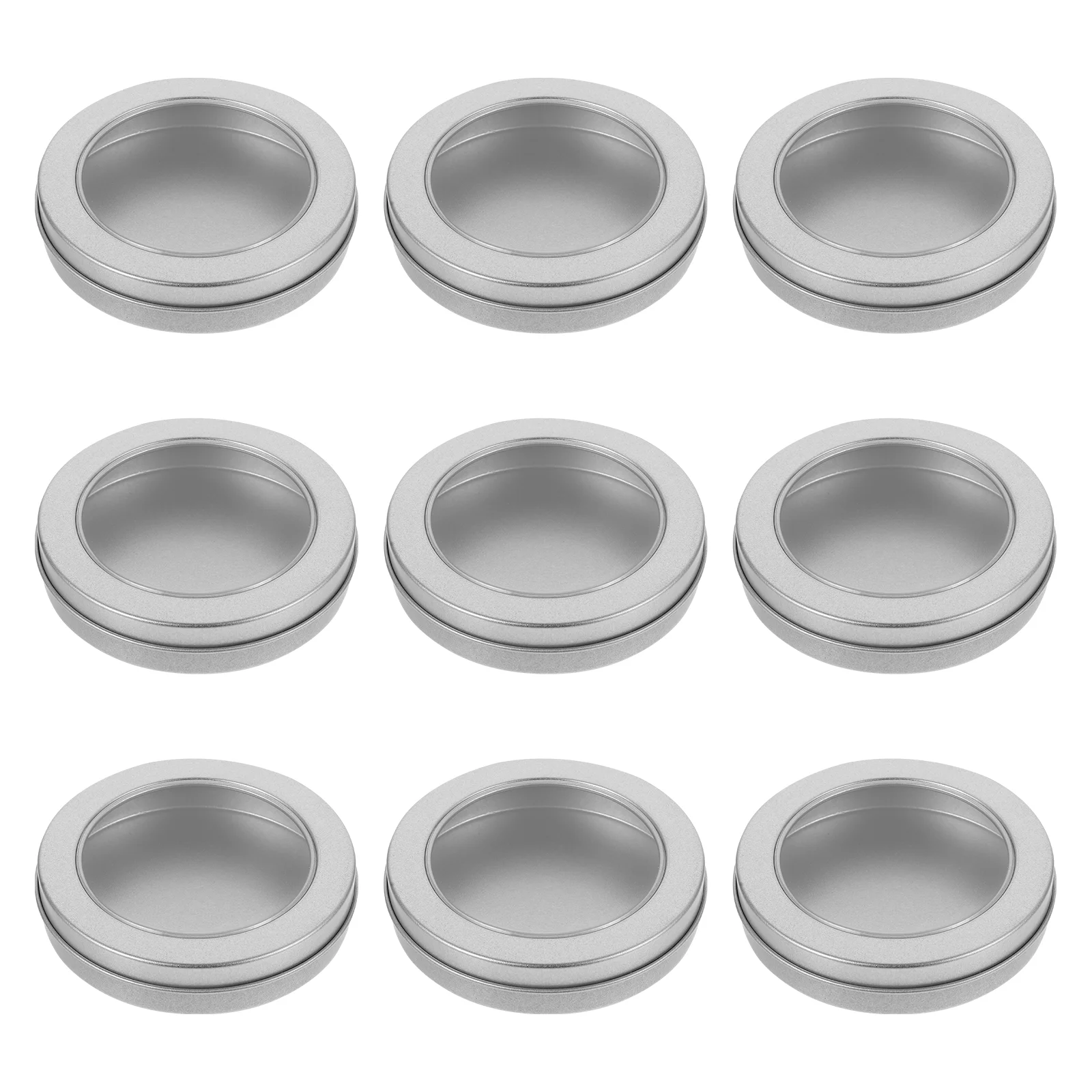 

Metal Tin Jar 10Pcs Round Tin Container Candy Cookie Holder Clear Lid Refillable Mini Item Containers Jewelry Sundries Organizer