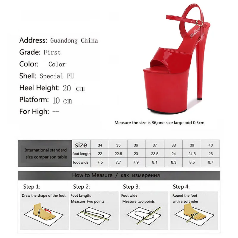 LTARTA Lacquer Leather 17 20cm Platform Sandals Heels Thin Heeled Sexy Waterproof Platform High Sandals Female Club LFD