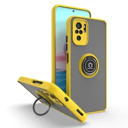 Luxury Metal Ring Holder Phone Case with Enhanced Grip and Protection for Mi 11 Lite (Yellow)