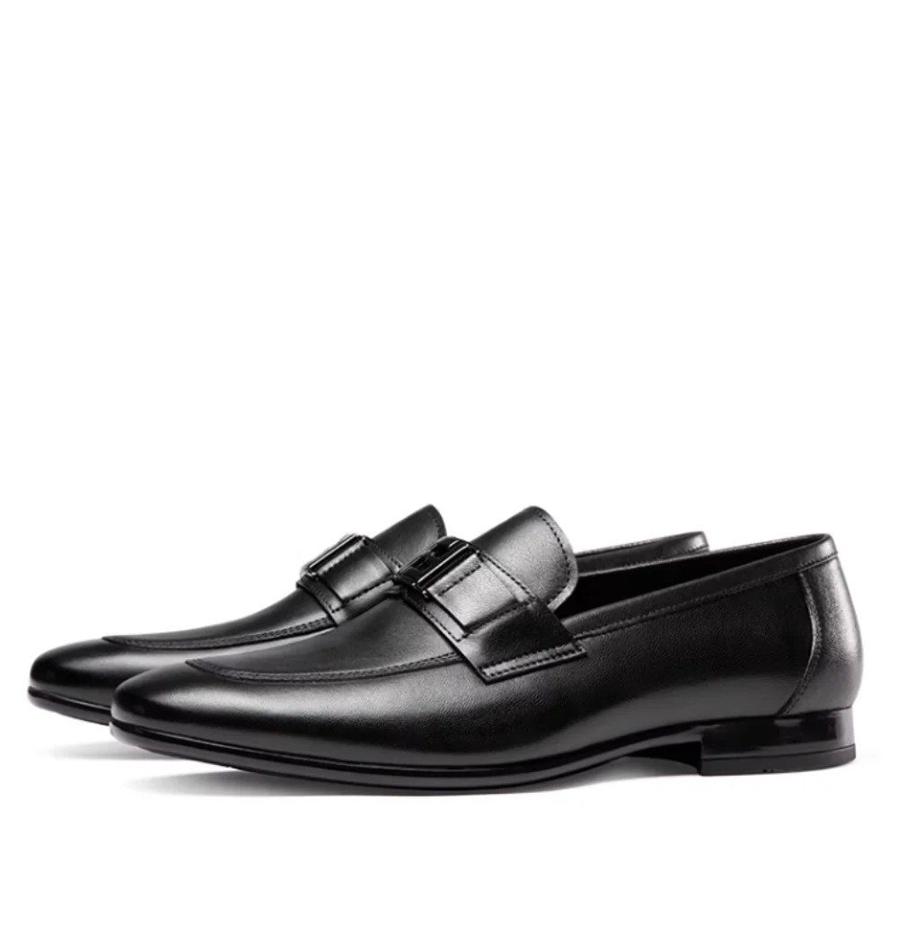 Lässige Sommerschuhe aus Leder 2024, Herren-Slipper aus echtem Leder mit einem Fuß, atmungsaktiv und modischem Business-Stil – Detail 13