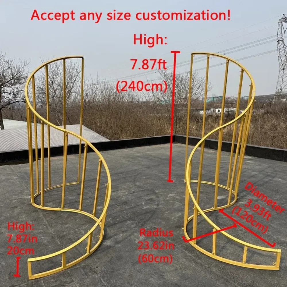 1pcs/2pcs) Wedding white/gold/black/sliver flower Backdrop Frame Arch Wrought Iron flower wall Wedding Stage Fence Arch
