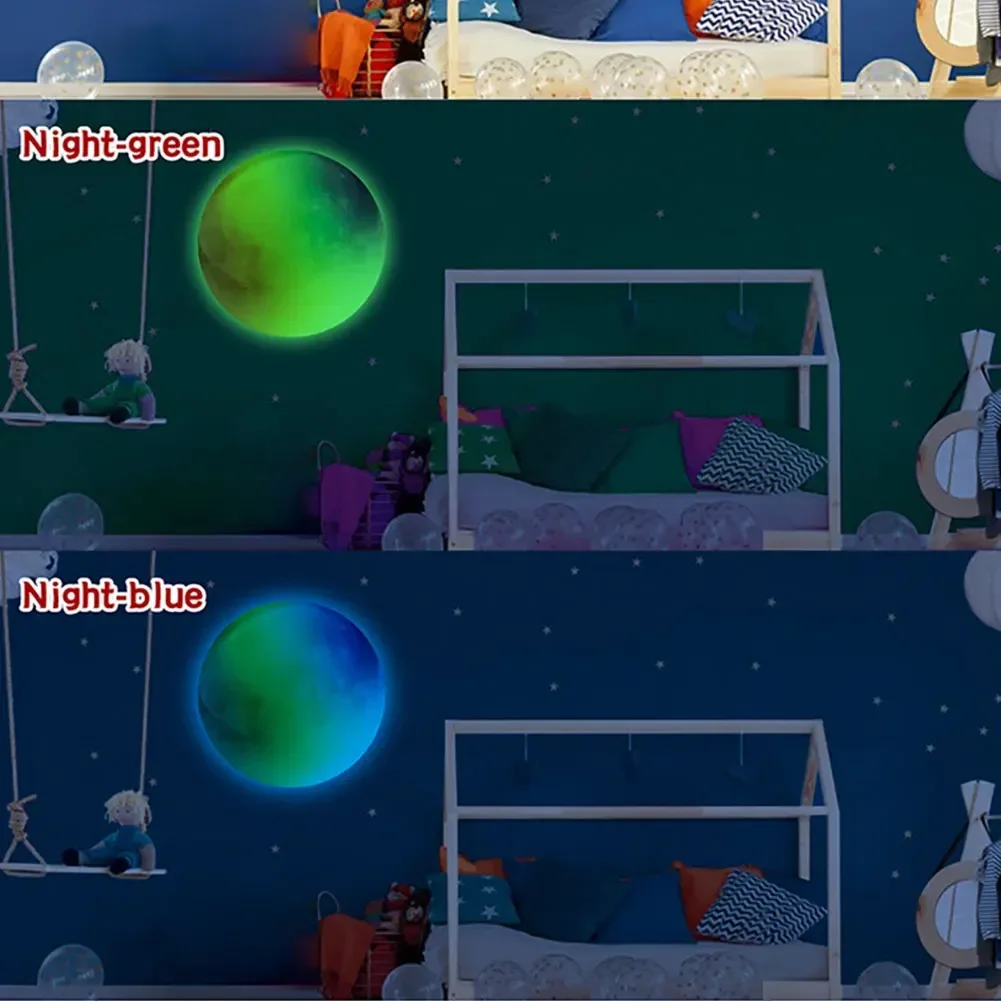 Luminous Wall Stickers 8/10/12/20cm Luminous Colorful Moon Wall Stickers Glow In The Dark Decal for Kids Baby Room Bedroom Christmas Home Decoration