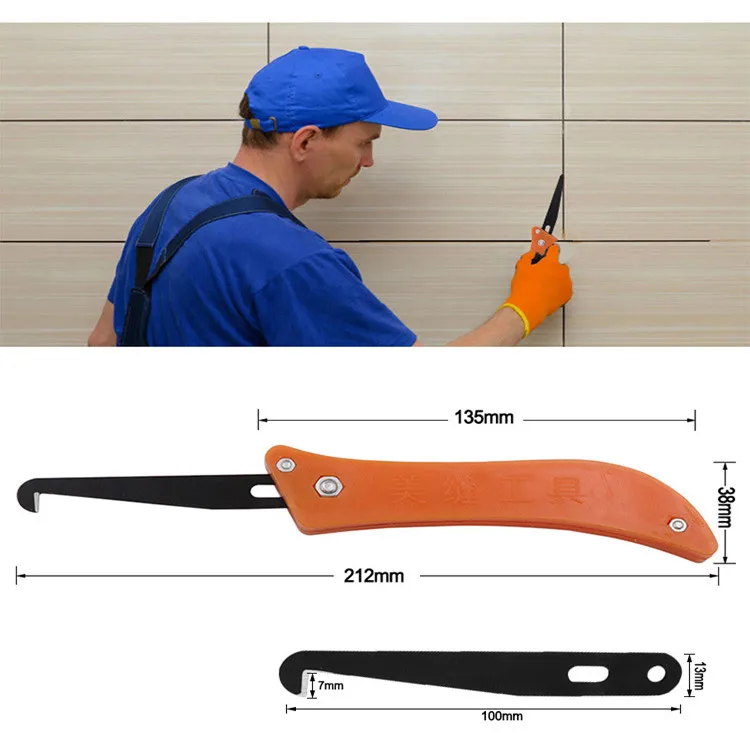 New Professional Gap Hook Knife Wall Floor Tile Repair Tool Old Mortar Cleaning Dust Removal Steel Construction Hand Tools