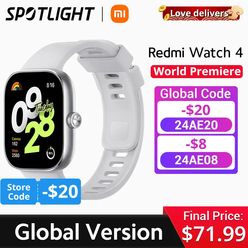 [World Premiere]Versione Globale Redmi Watch 4 Supporta La Chiamata Vocale Bluetooth Display Amoled Da 1,97 ''Durata Della Batteria 20 Giorni