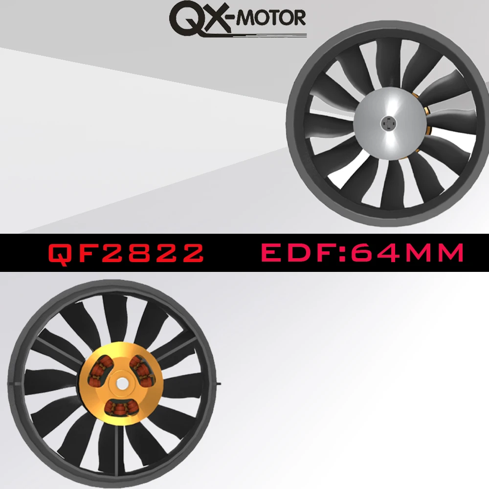 

X-MOTOR 64MM EDF 12blades Fan 3s 4s 6s 2200kv/2400kv/3500kv/3800kv/4300kv Brushless Motor For Rc Airplane