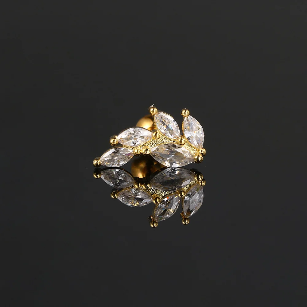 1 Stück Blumen-Blatt-Pflanzen-Ohrstecker für Damen, Mini-Helix-Tragus-Knorpel-Ohrstecker, modischer INS-Schmuck für Frauen – Detail 19