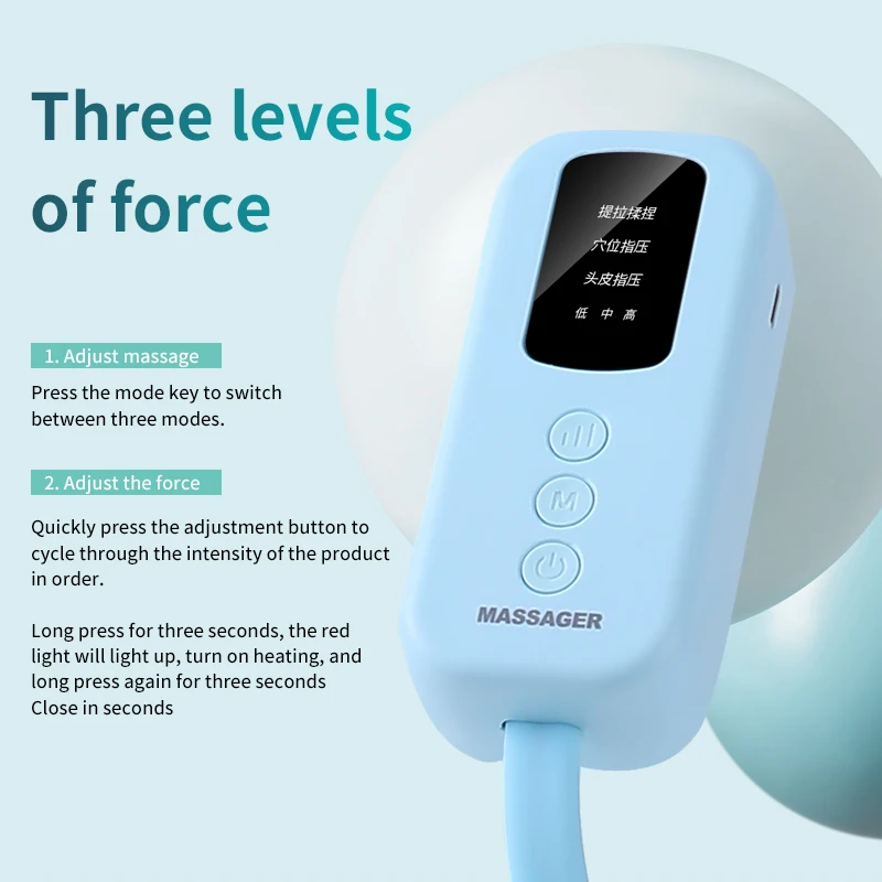 Rechargeable Air Compression Head Massager Cap for Relaxation