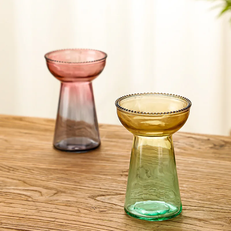 Modern simple creative Lotus Glass Vase Hydroponic vase Home decoration room decoration ins Nordic style retro 4