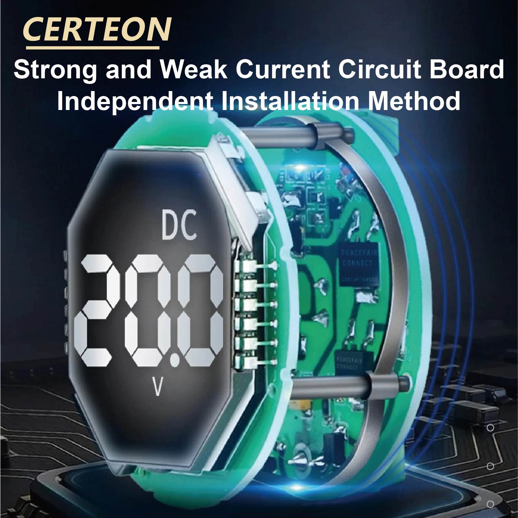 PZEM-19V DC 전력계 0-300V 0-100A 디지털 전압 전류계 30kW 자동차 배터리 모니터 션트 포함 패널 장착
