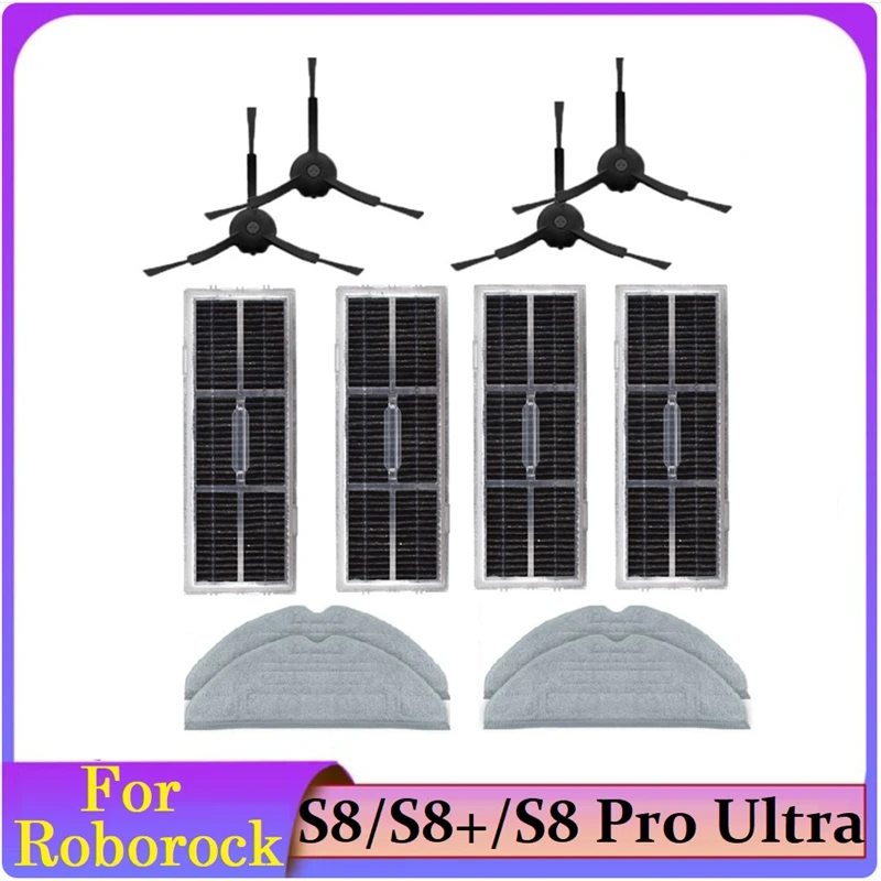 

Сменные детали для робота-пылесоса Roborock S8 Pro Ultra /S8 +/S8, фильтр НЕРА, Швабра, боковая щетка, 12 шт.