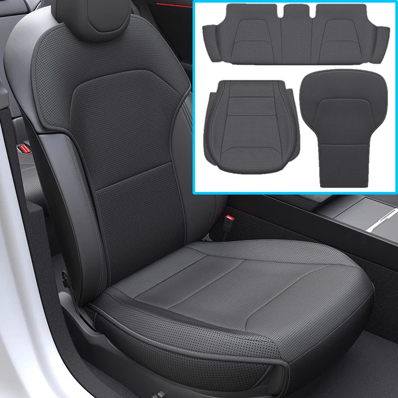 Car Seat Mats For Tesla Model YL /Y Juniper 3 Highland Breathable All Season Back Seat Pad Protector Covers Nappaleather Cushion