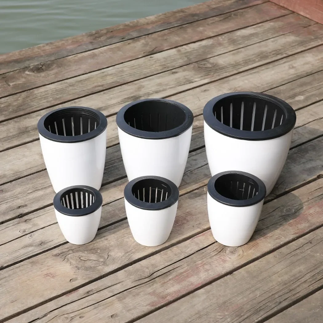 Flower Pot Self-Watering Planter For Soilless Planting Flowers Tabletop Bonsai Decor Home Garden Supplies