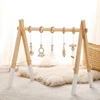 1Set Baby Wooden Rattle Toys Play Gym Mobile Hanging Sensory Toys Foldable Play Gym Frame Activity Gym Baby Holder Bracket Gifts 4