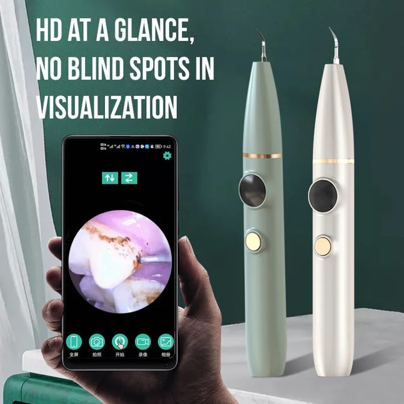Electric Ultrasonic Visual Dental Cleaner Rechargeable Portable Sonic Vibration Oral Teeth Tartar Calculus Remover Teeth Care high definition visual dental mirror oral endoscope dental analyzer wifi endoscope adult and children dental endoscope