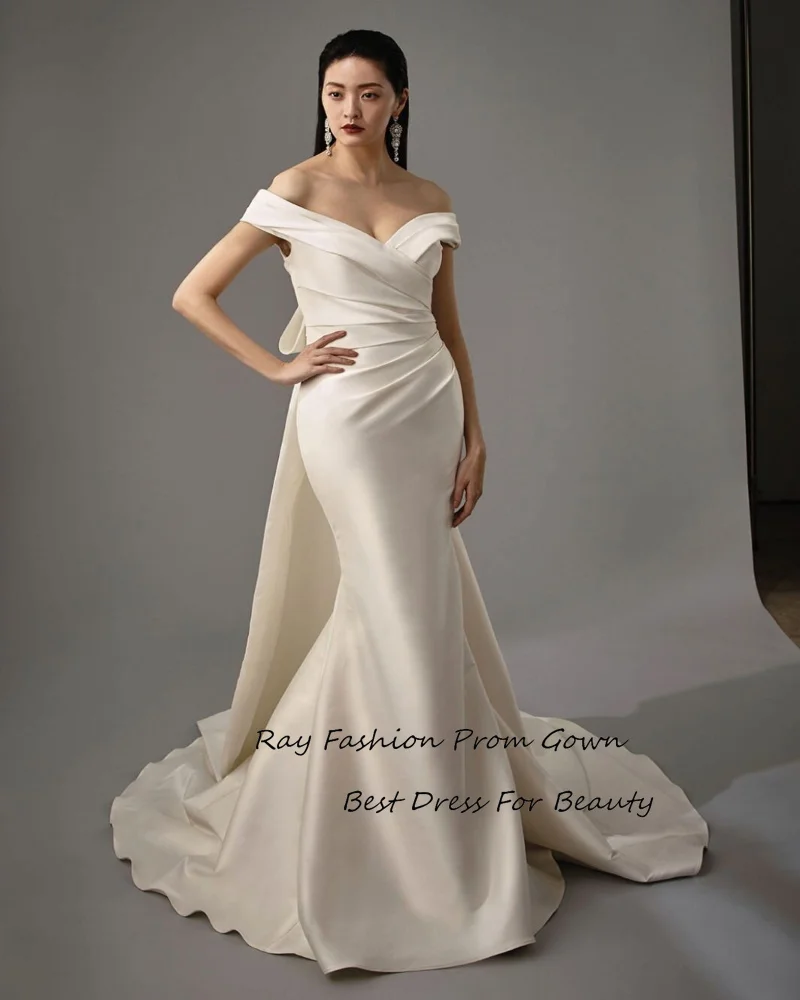 

Ray Vestido de novia Свадебное платьe 2024 Long Wedding Dresses Trumpet Elegant Off The Shoulder Simple Bridal Gowns For Women