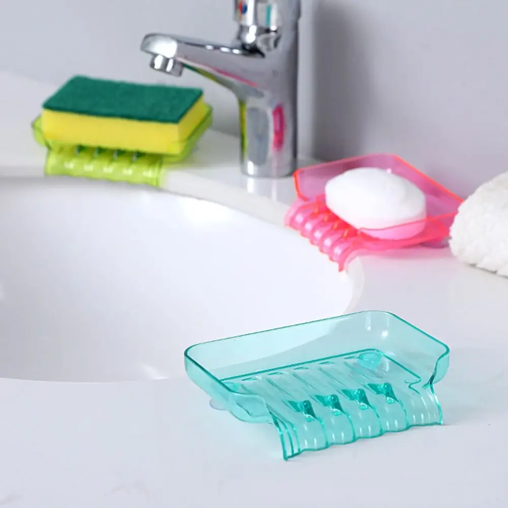 แบบพกพา Self Draining จานสบู่อุปกรณ์ห้องน้ําน้ําตกผู้ถือสบู่ดูดถ้วย Draining SOAP Storage Rack 1