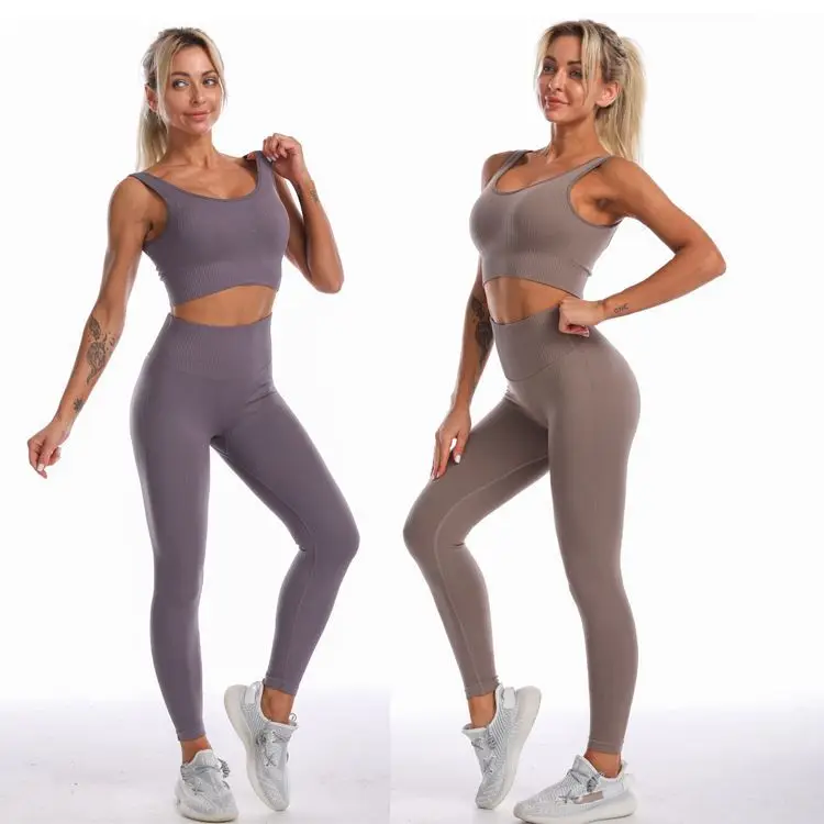 Set da Yoga senza cuciture abbigliamento da allenamento per donna tuta sportiva Set da palestra abbigliamento Fitness tuta da Yoga a maniche lunghe abbigliamento sportivo