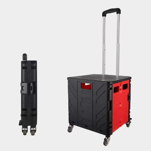 Összecsukható Gördülő Kosár Közüzemi Nagy Teherbírású Teleszkópos Fogantyúval Az Élelmiszerek Vásárlóirodája - Image 5