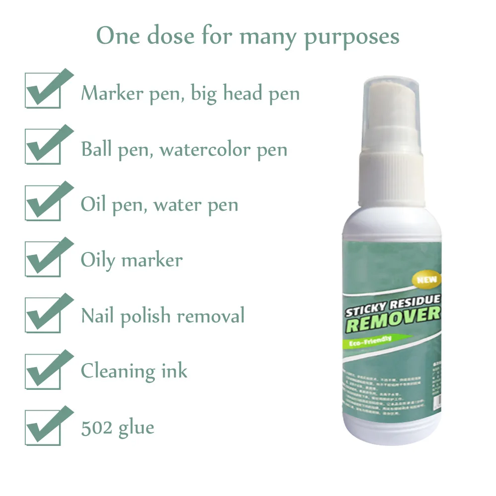 Sticker Remover Sticky Residue Remover Wall Sticker Glue Removal Car Glass Label Cleaner Adhesive Glue Spray