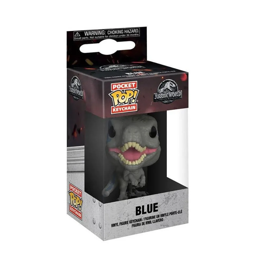 FUNKO POP Jurassic World Keychain Creative Blue Model Children Festival Collection Backpack Pendant Christmas Gift Doll Keychain 2