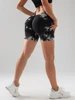 FITTOO Women V Back Shorts Cross High Waist Scrunch Butt Booty Leggings Workout Athletic Gym Cargo Bottoms Sexy Female Clothing 5