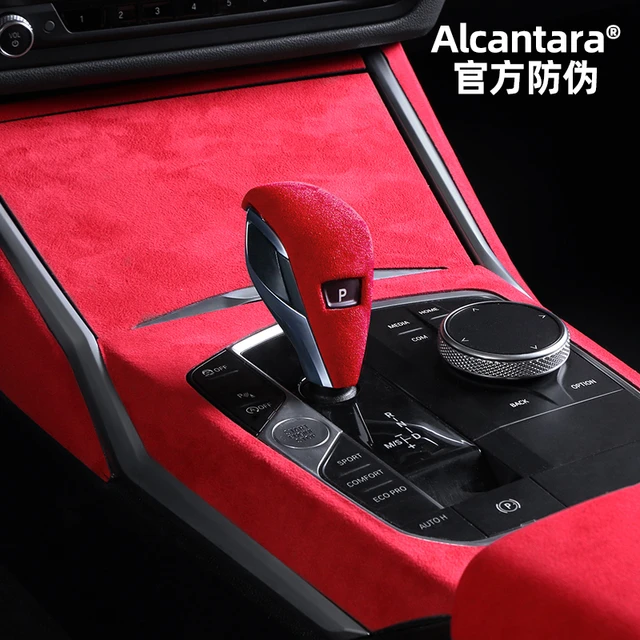 Alcantara - Adhesivo para panel de cambio de marchas de control central  para BMW Serie 5GT 6GT (color: rojo, tamaño: 1) : : Coche y moto