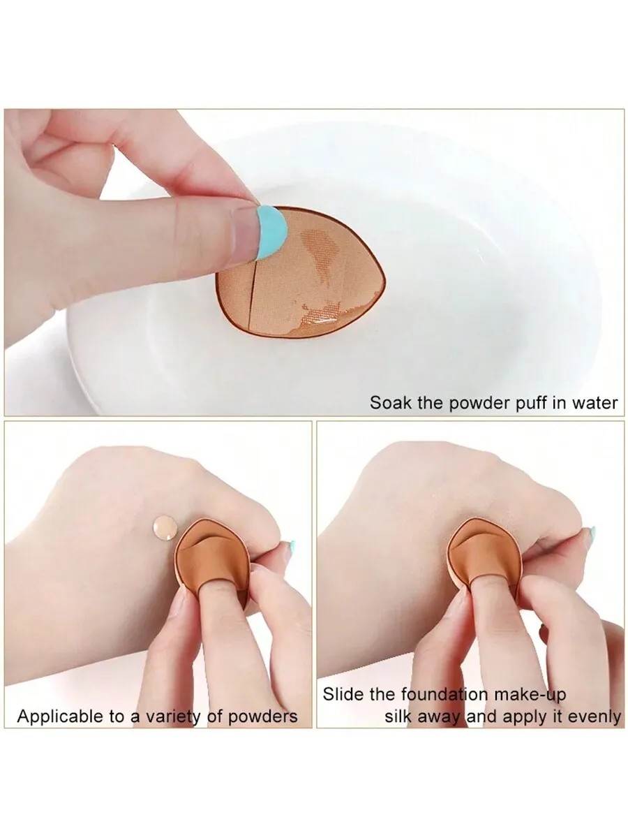 5Pcs Mini Finger Puff Foundation Small Air Cushion Powder Makeup Sponge Face Concealer Cream Cosmetic Applicator Makeup Tools
