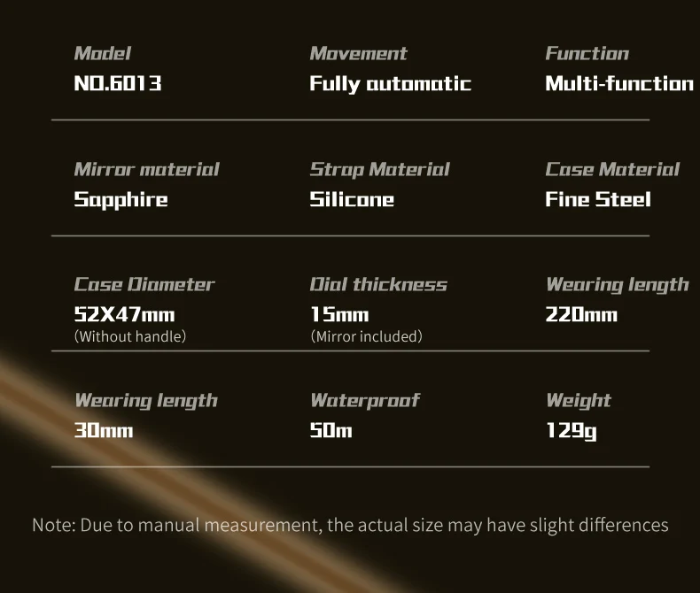 GELATU Automatic Watch For Men Original Skeleton High Quality Waterproof Sport Watches Week Date Display Mechanical Watch 6013