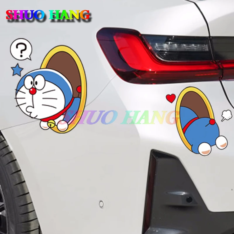 A Dream Cute Cartoon Car Sticker Car Personalized Creativity Dingdang Cat Diamond Pipe Decoration Scratches Cover Sticker Vinyl