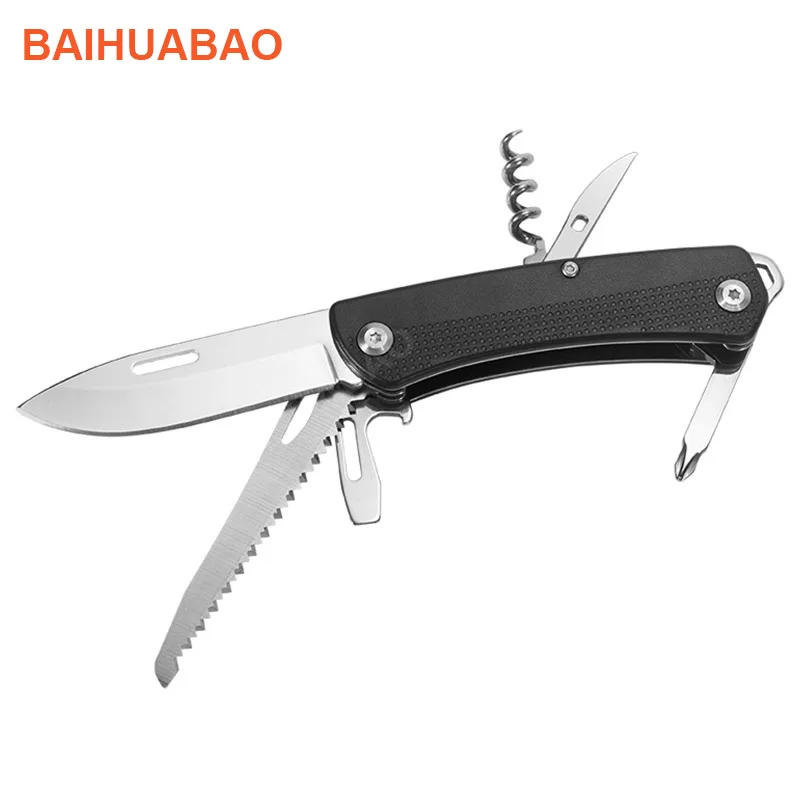 

BAIHUABAO MIni Folding Knife Multitool Multifunctional EDC Outdoor Camping Portable Pocket Knife Screwdriver Bottle Wine Opener