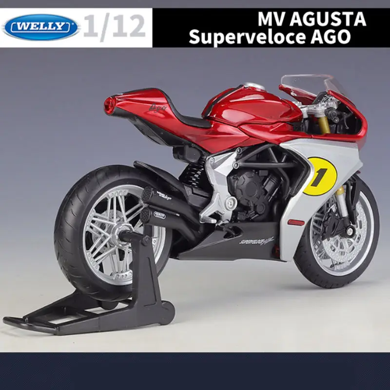 WELLY 1:12 MV Agusta Superveloce Ago Alloy Racing Motorcycle Model Diecast Metal Street Motorcycle Model Simulation Kids Toy Gif 5
