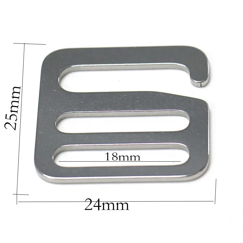 Description Picture 5 of item1PC Stainless Steel Adjuster Square Buckle "6" Shape Tri-glide Hook Clasp for Leathercraft Bag Strap Webbing Parts Accessories