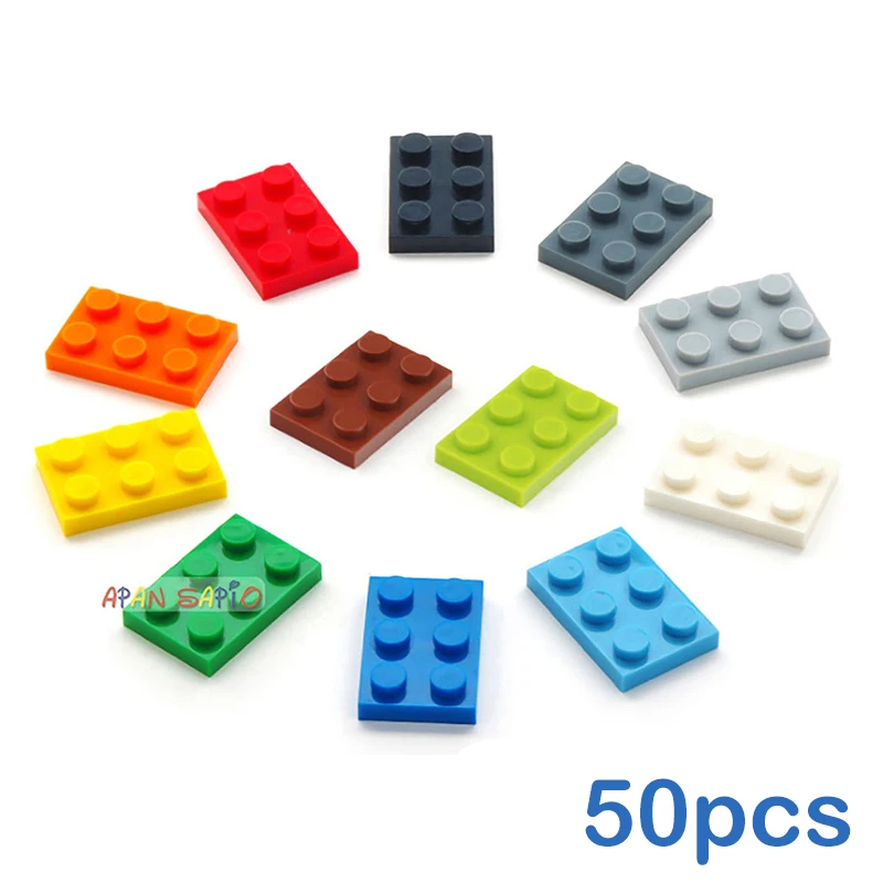 50 stücke DIY Bausteine Dünne Zahlen Bricks 2x3 Punkte 12 Farbe Pädagogisches Kreative Größe Kompatibel Mit 3021 Spielzeug für Kinder