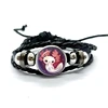 Axolotl  Leather Bracelet Glass Dome Multilayer Braided Bracelets Bangles Handmade Jewelry Gifts 4