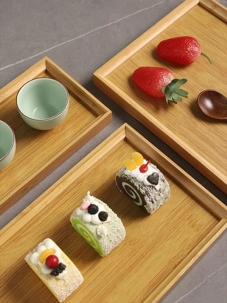 Round Bamboo and Wood Dish Custom Cup Mat Logo Tray Serving Tray Restaurant Tray Mini Flowerpot Juicy Pad Suitable for Balcony 3