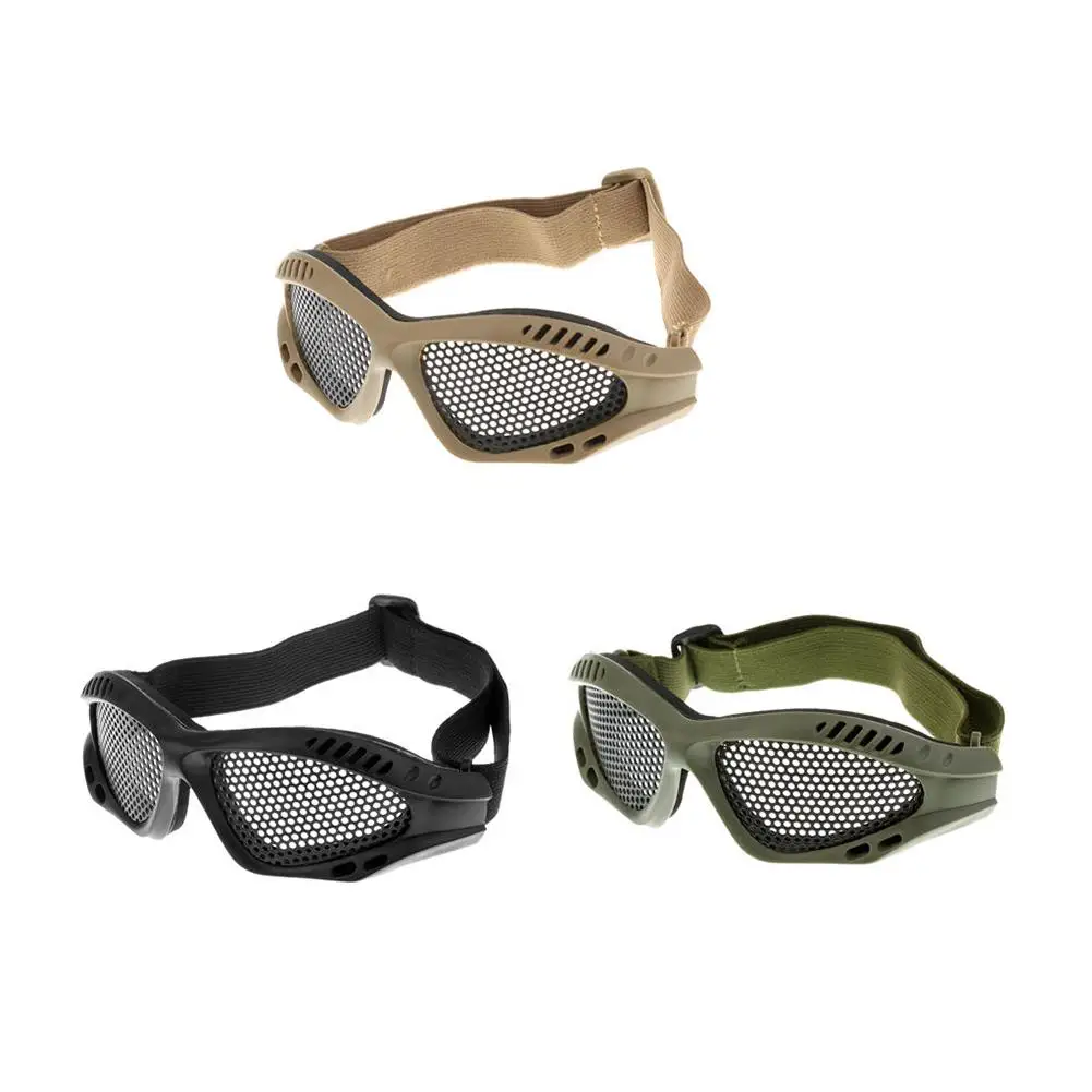 Metal Mesh Eyewear Hunting Tactical Paintball Goggles Outdoor Eye Protective Wire Mesh Airsoft Net Glasses Shock Resistance shooting glasses tactical goggles safety goggles