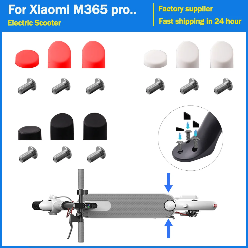 1Set Scooter Rear Back Fender Mudguard Screw Rubber Red Cap Black Screw Plug Cover For Xiaomi M365 Pro Electric Scooter Parts