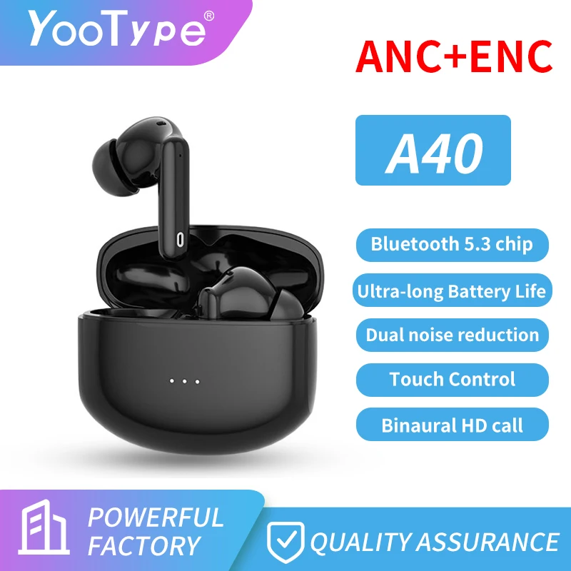 

YooTpye A40 Pro Wireless Earbuds 50Hrs Playtime Bluetooth Earbuds Built in Noise Cancellation Mic with Charging Case Headphone